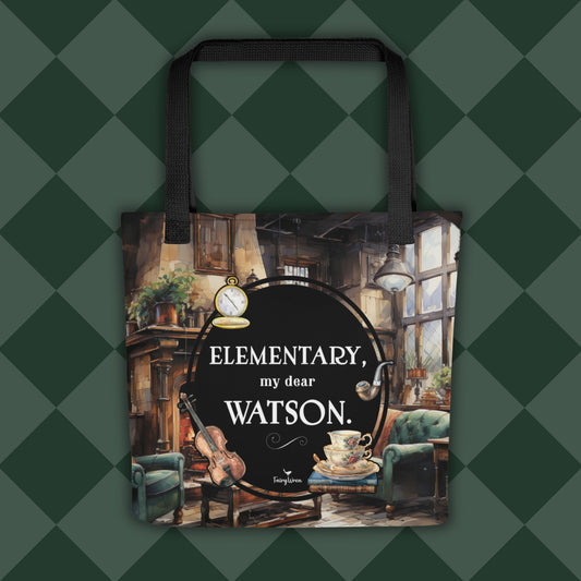Elementary My Dear Watson Sherlock Holmes Tote Bag