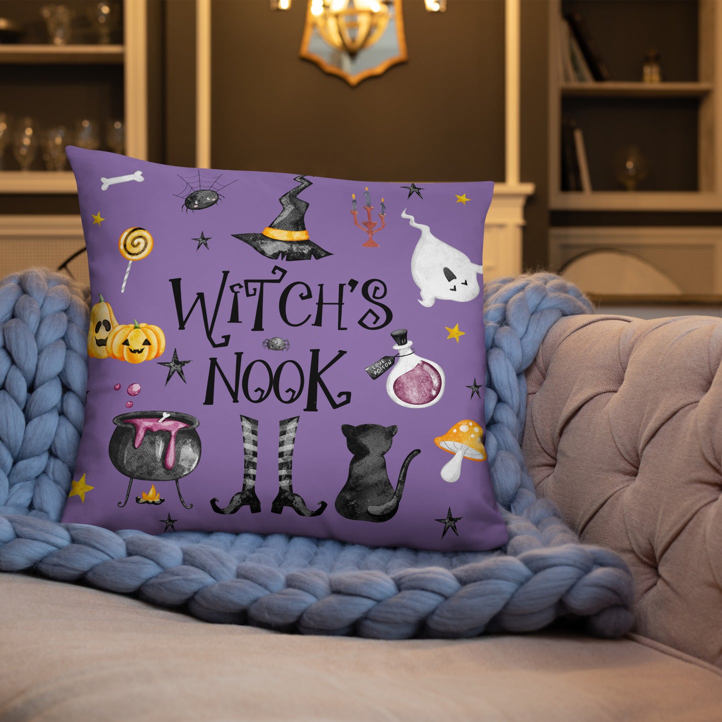 Witch's Nook Witchy Halloween Pillow