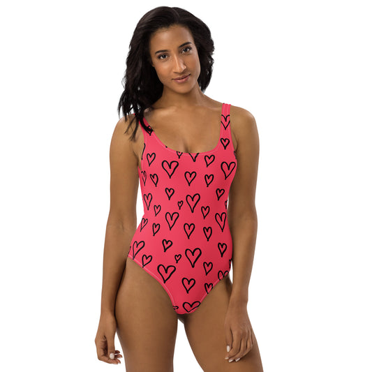 Strawberry Hearts One-Piece Swimsuit
