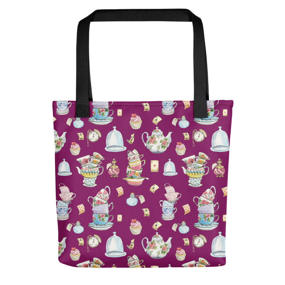 We're All Mad Here Alice's Adventures in Wonderland Whimsical Tote Bag