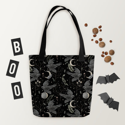 Poe's Birdwatching Club Creepy Tote Bag