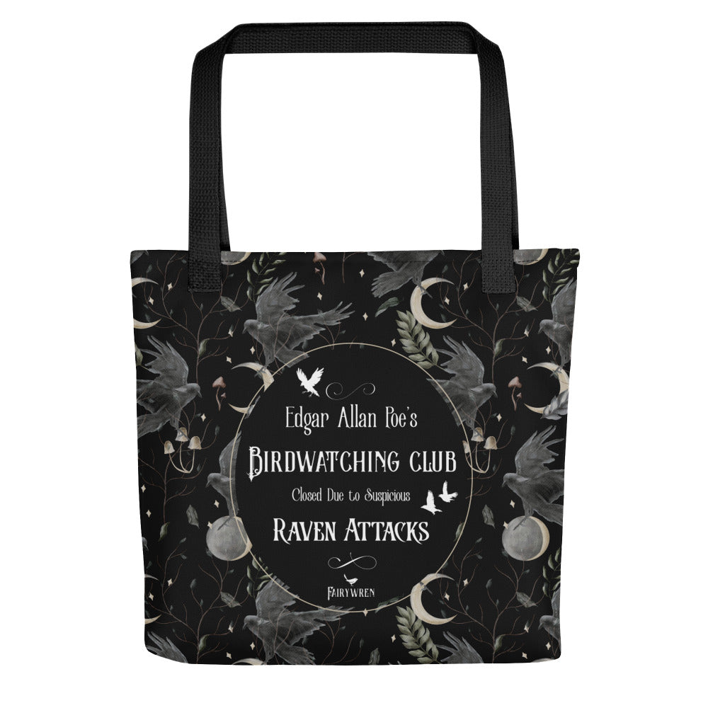 Poe's Birdwatching Club Creepy Tote Bag