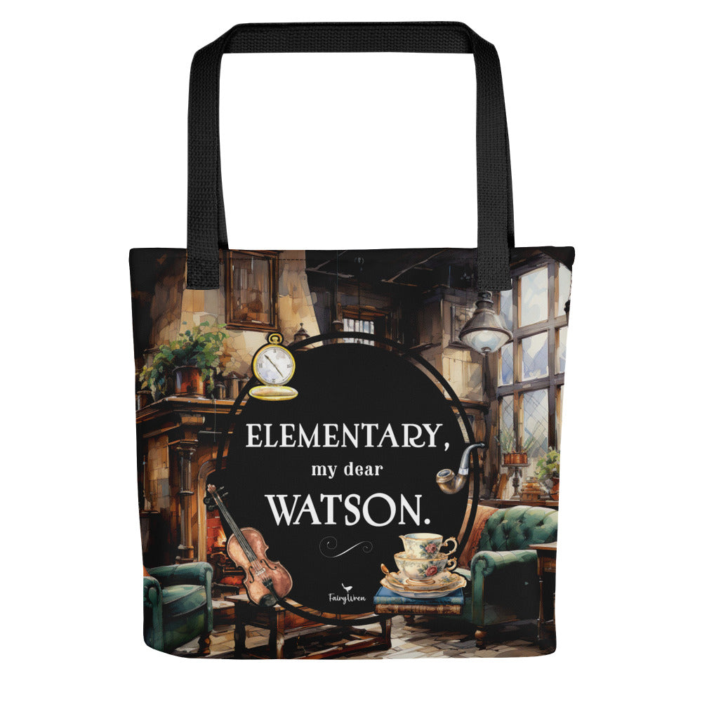 Elementary My Dear Watson Sherlock Holmes Tote Bag