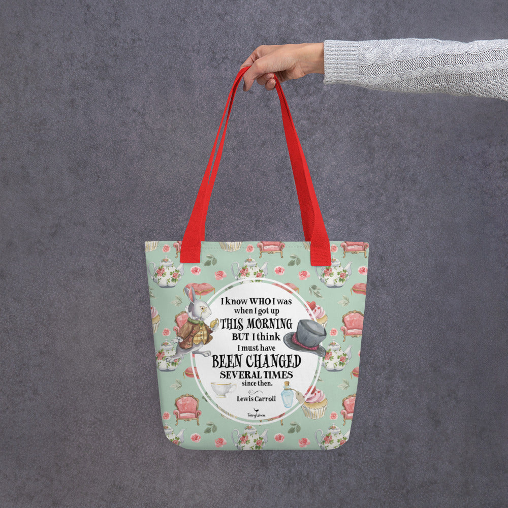 Alice's Whimsical Wonderland Chronicles Tote Bag