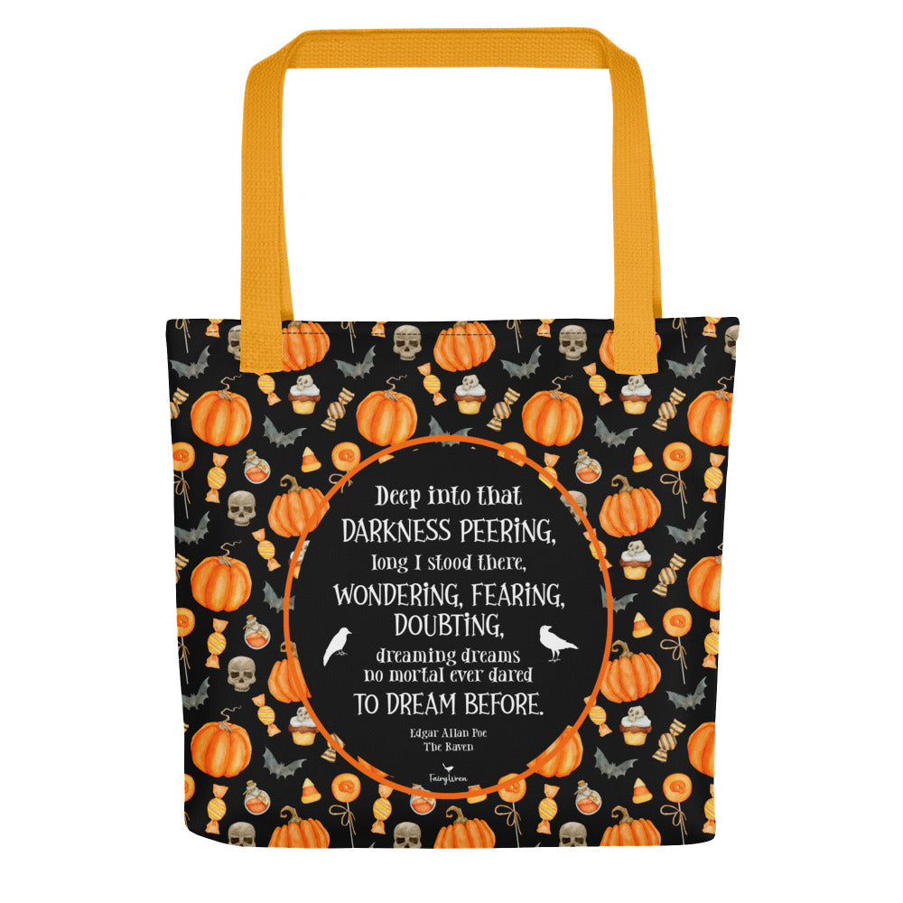 Edgar Allan Poe Spooky Halloween Tote