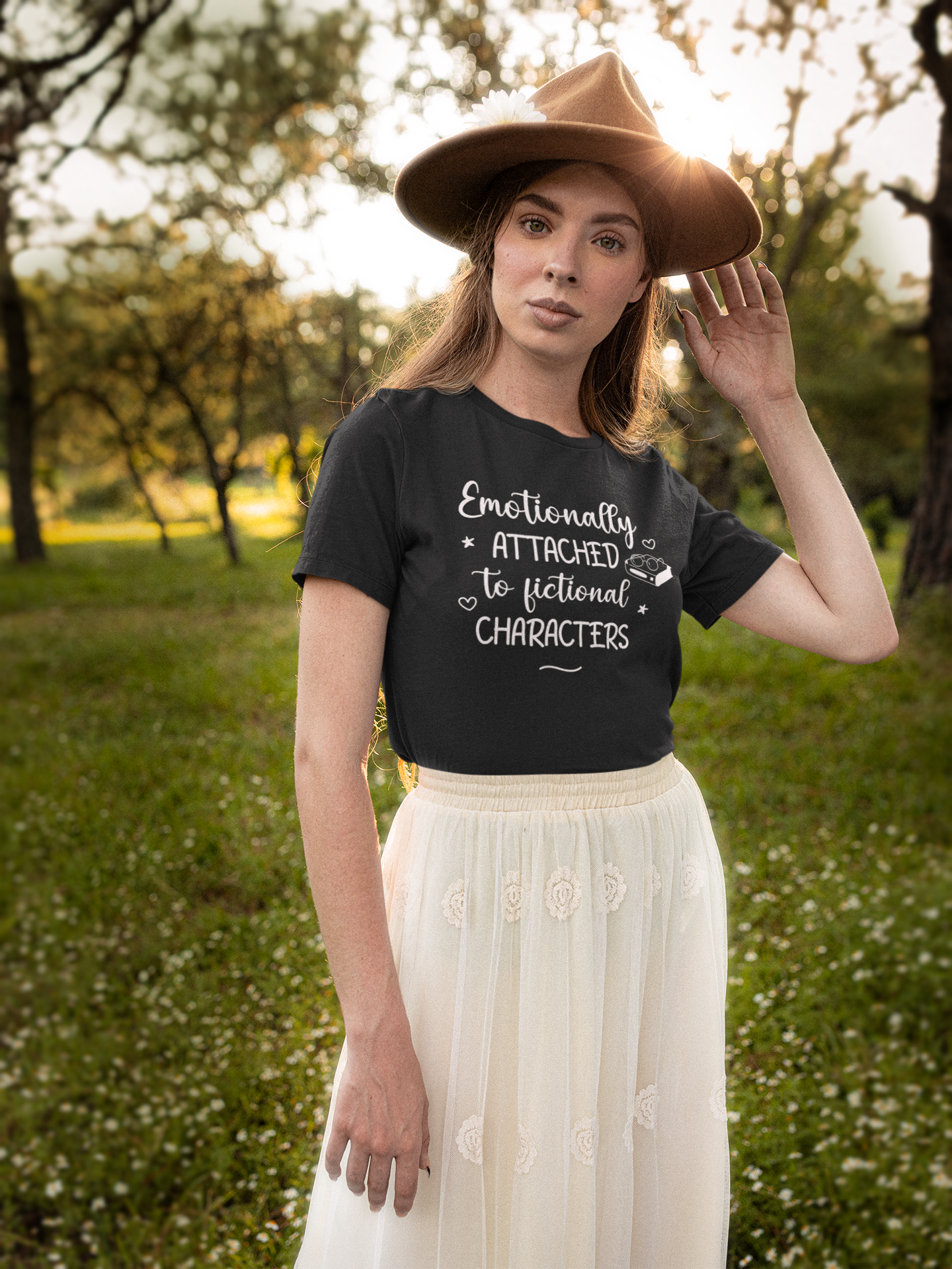 Emotionally Attached to Fictional Characters Cute Bookish T-Shirt
