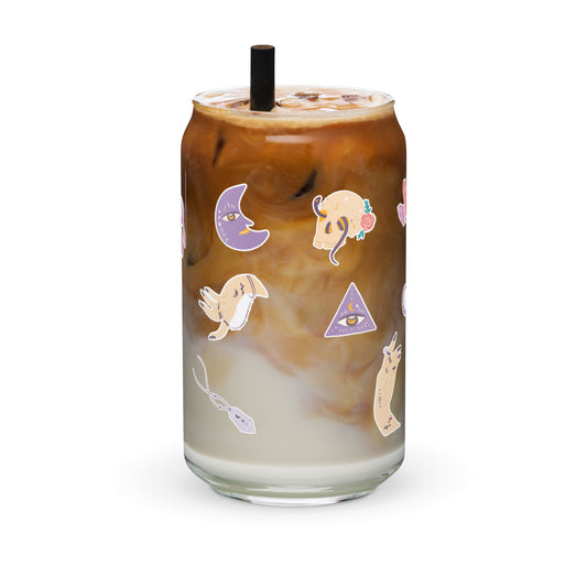 Mystical Celestial Iced Coffee Glass | Beer Can Glass