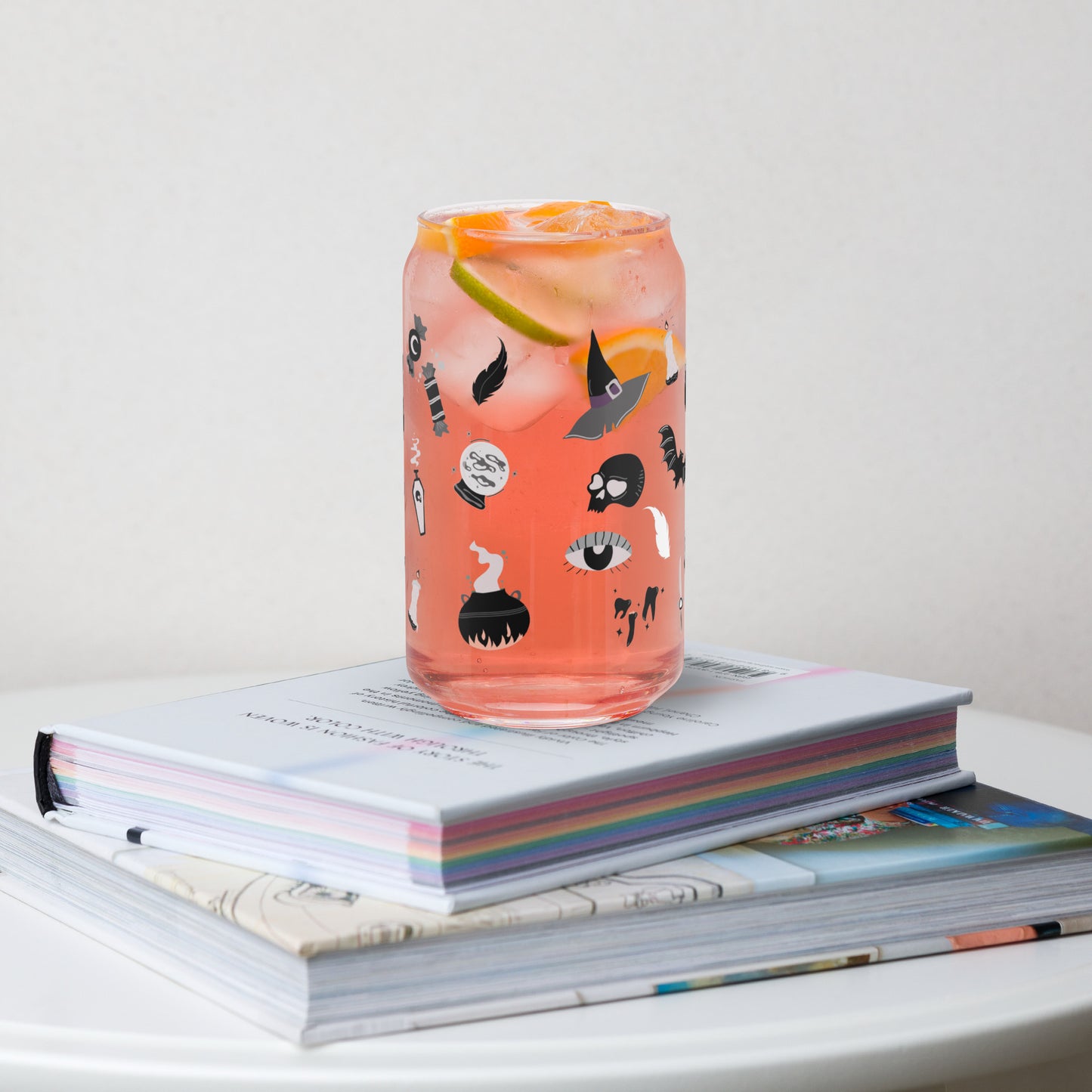 Witchy Halloween Iced Coffee Glass | Beer Can Glass