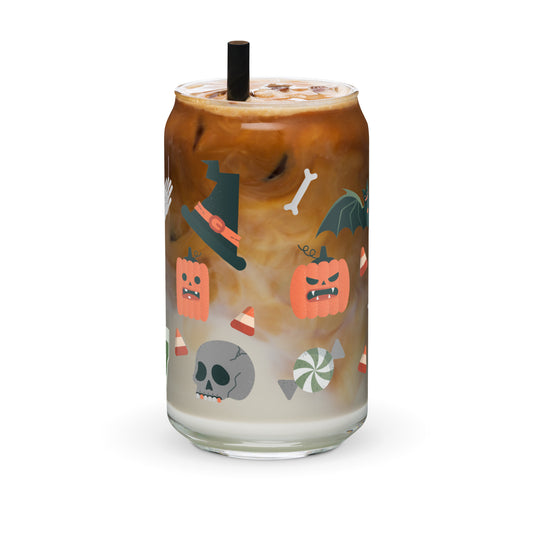 Vampire Spooky Halloween Iced Coffee Glass | Beer Can Glass