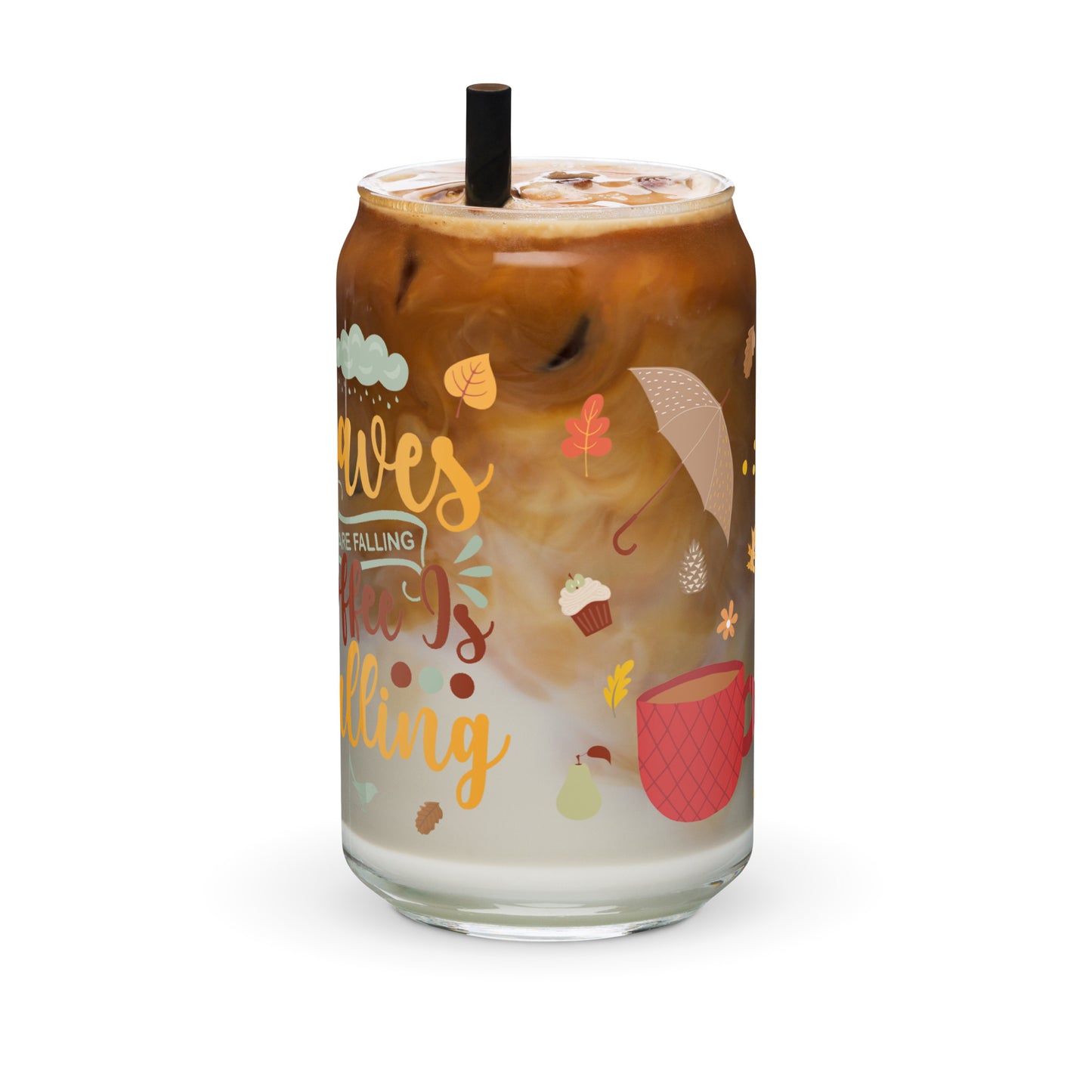 Leaves Are Falling Iced Coffee Glass | Beer Can Glass