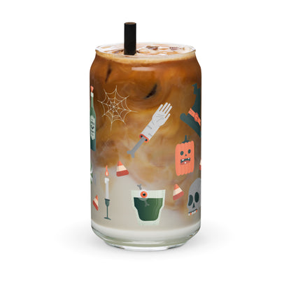 Vampire Spooky Halloween Iced Coffee Glass | Beer Can Glass