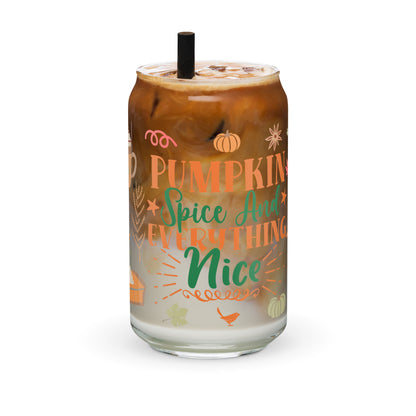 Pumpkin Spice Autumn Iced Coffee Glass | Beer Can Glass