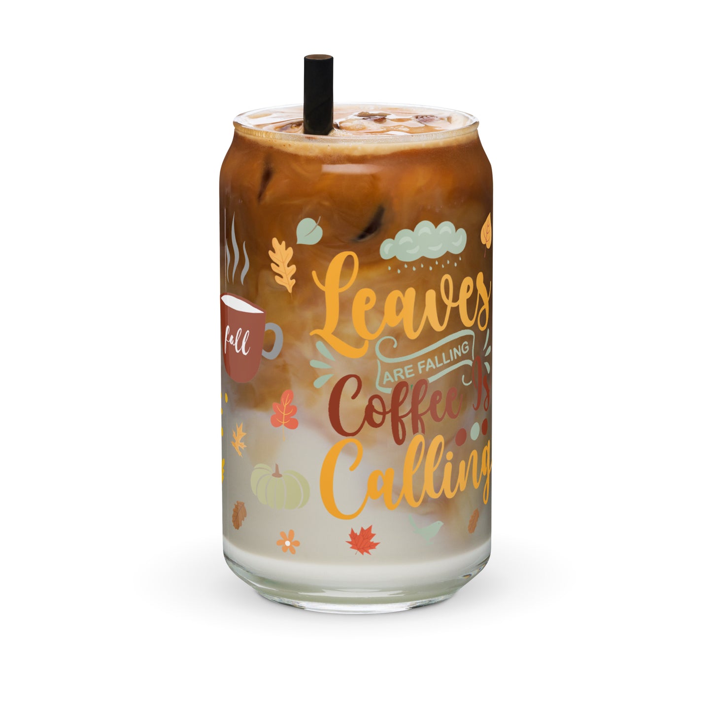 Leaves Are Falling Iced Coffee Glass | Beer Can Glass