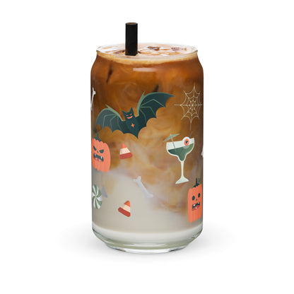 Vampire Spooky Halloween Iced Coffee Glass | Beer Can Glass