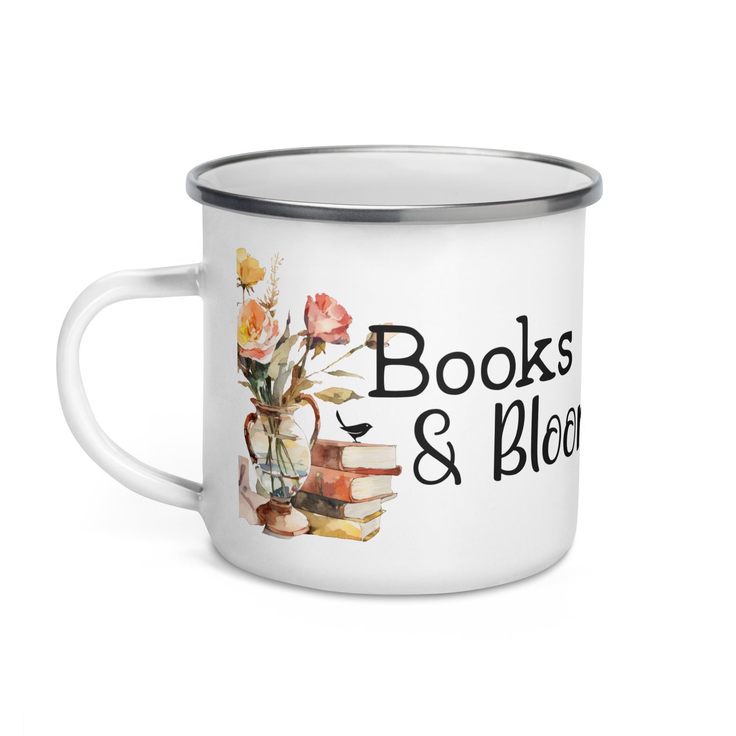 Books & Blooms Enamel Mug