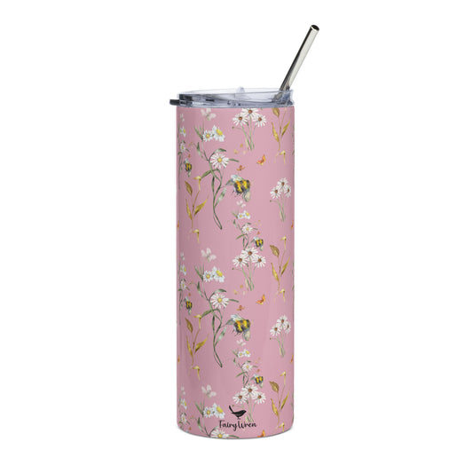 Bees and Flowers Botanical Stainless Steel Tumbler