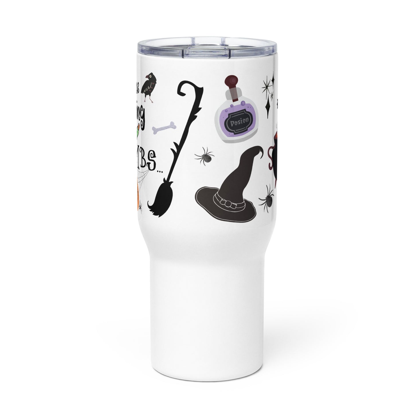 By the Pricking of My Thumbs Halloween Travel Mug With a Handle