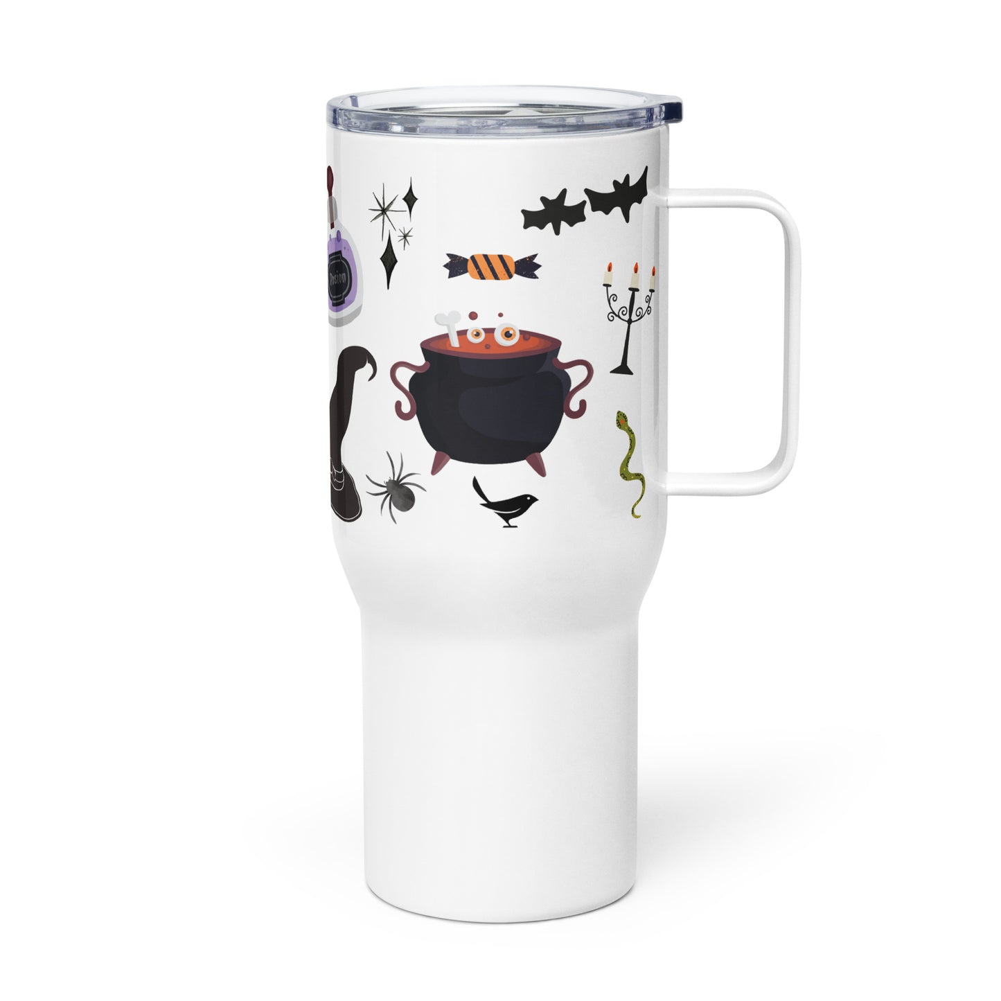 By the Pricking of My Thumbs Halloween Travel Mug With a Handle