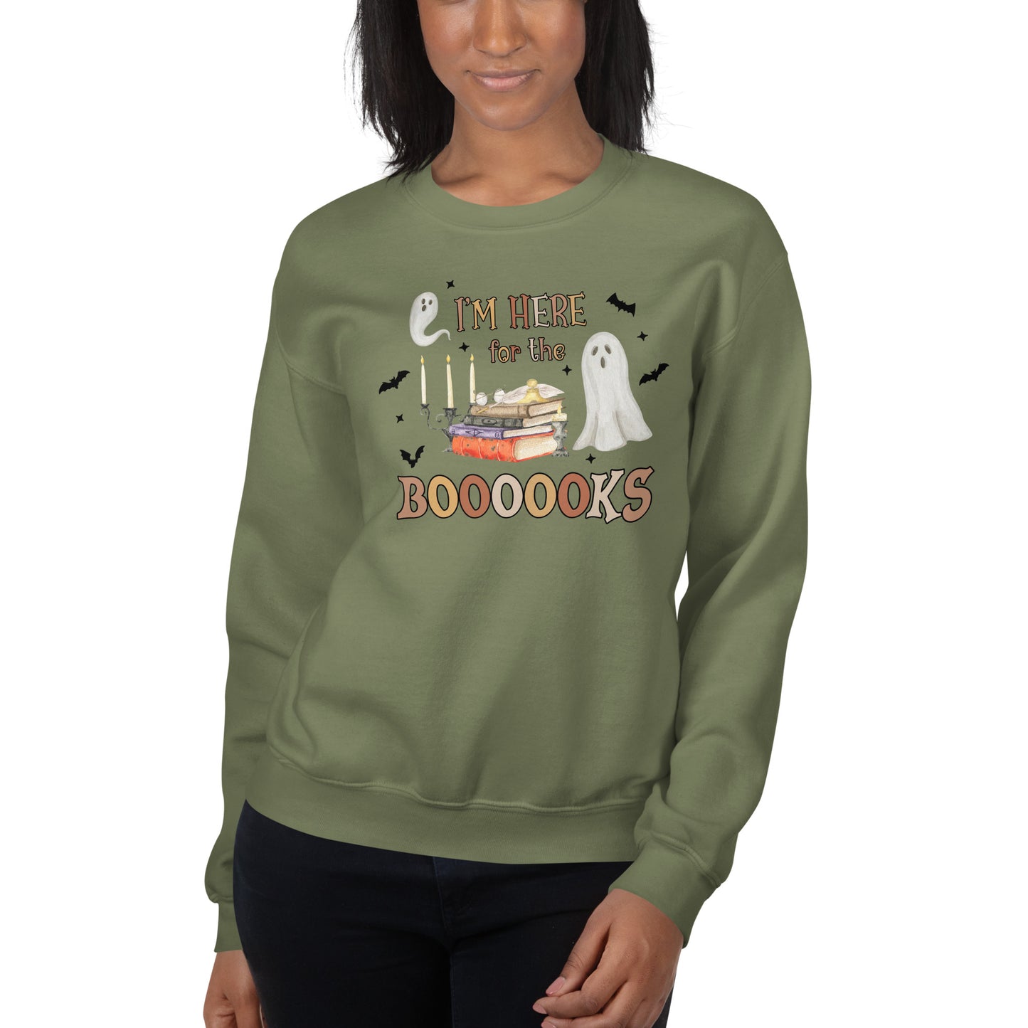 I'm Here For the Booooks Funny Bookish Halloween Sweatshirt