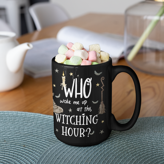 Sleepy Witch Black Mug