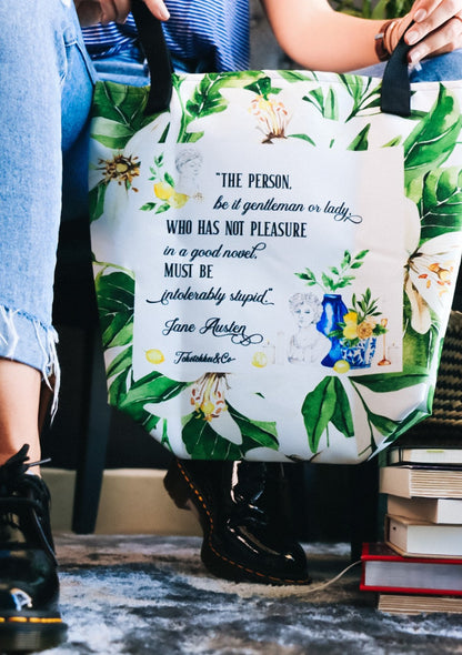 Jane Austen bookish tote bag 