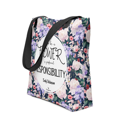 Emily Dickinson Floral Bookish Tote