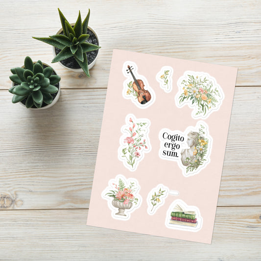 Violin and Florals Bookish Stickers
