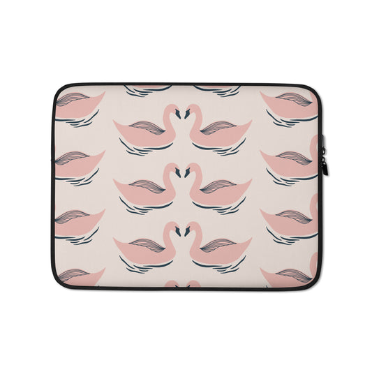Pink Swan Cute Laptop Sleeve