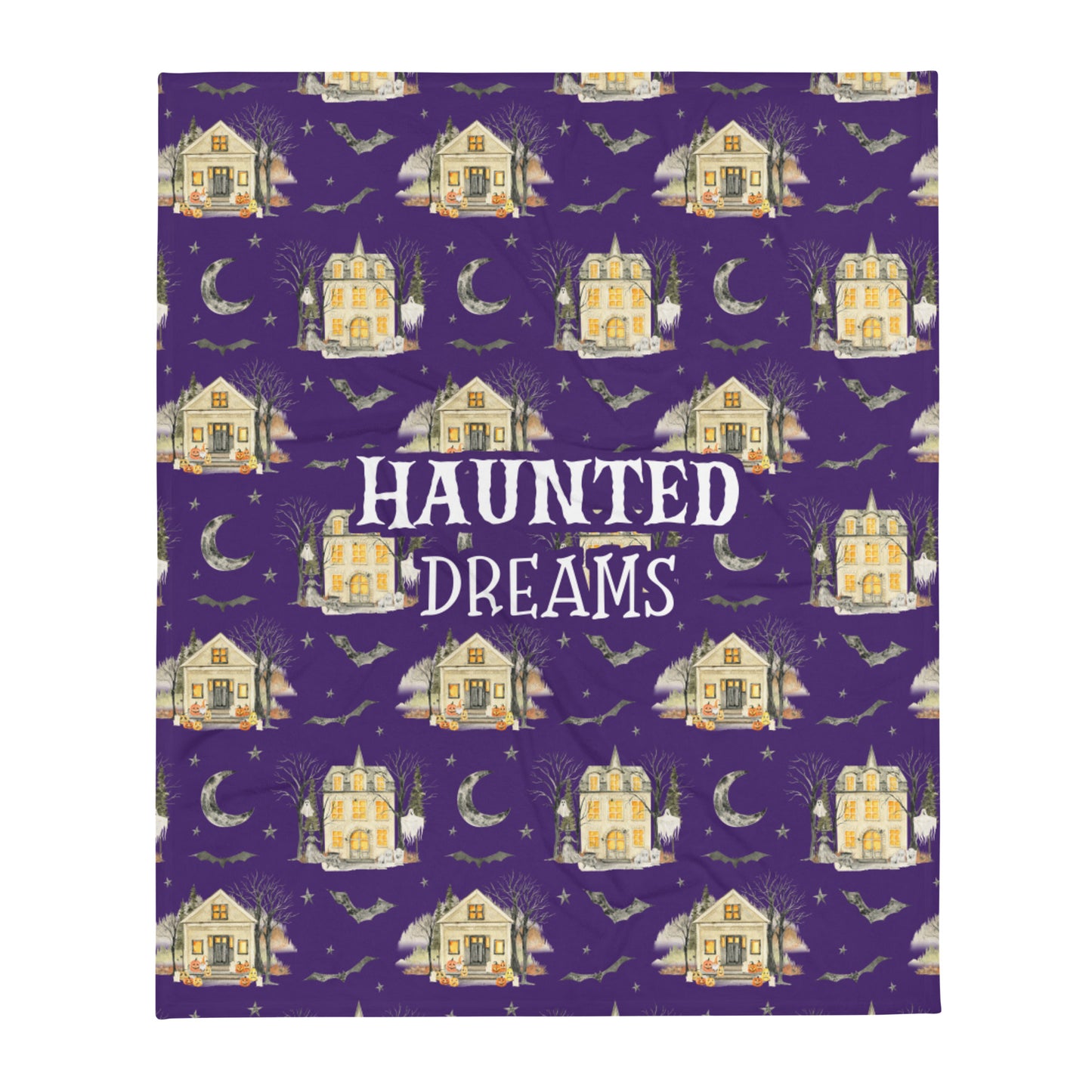 Haunted Dreams Halloween Throw Blanket