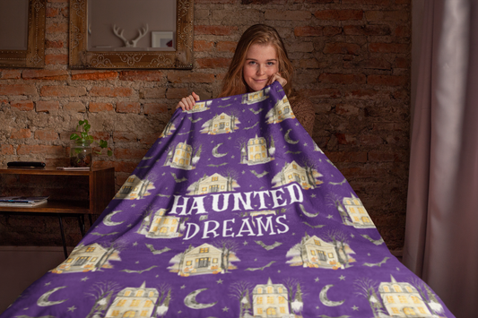 Haunted Dreams Halloween Throw Blanket