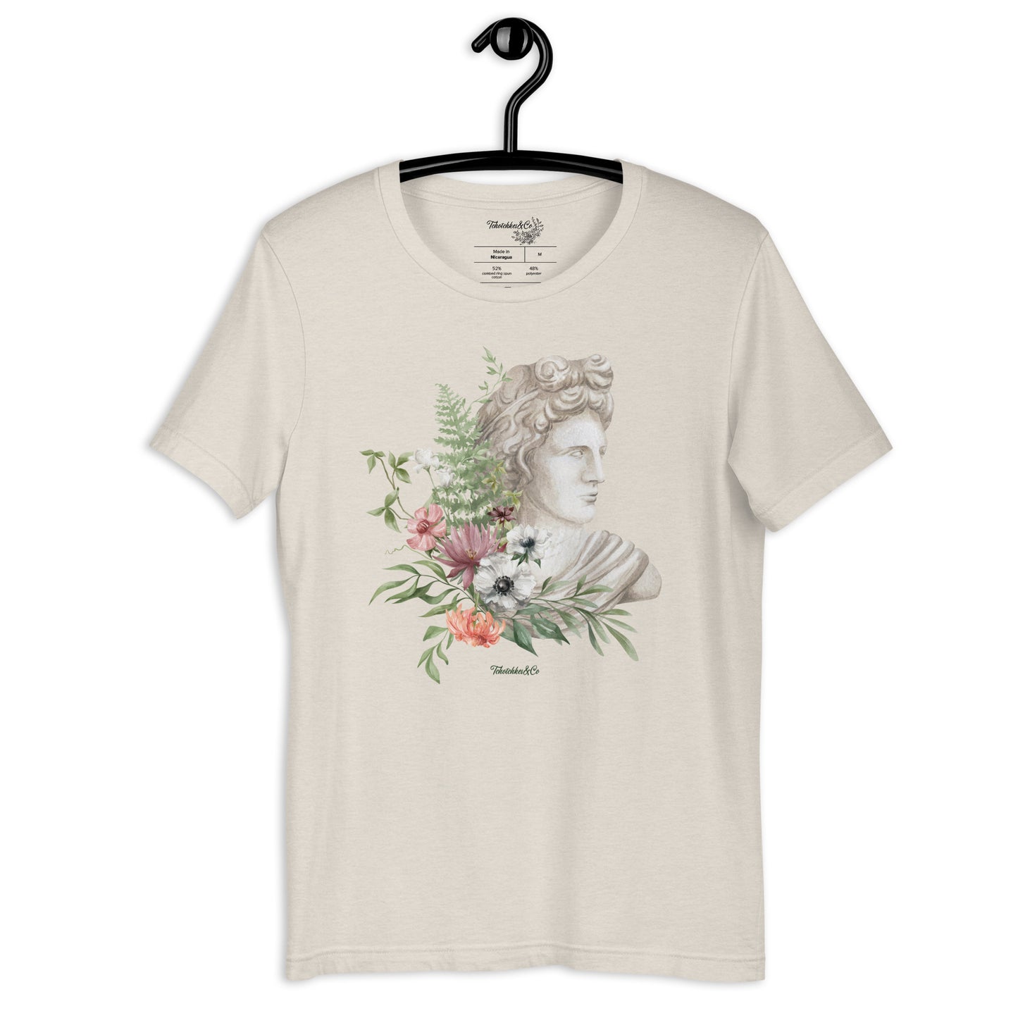 Floral Statue Dark and Light Academia Aesthetic Unisex T-Shirt