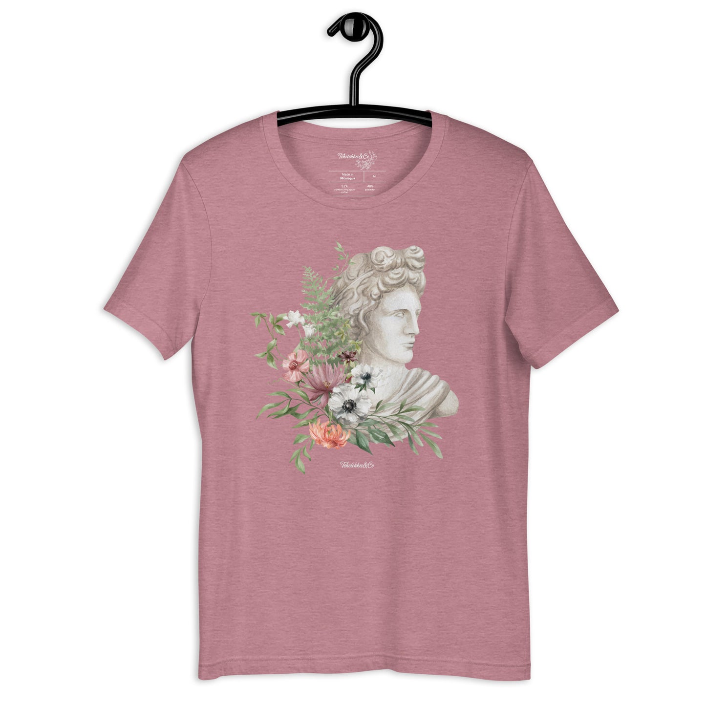Floral Statue Dark and Light Academia Aesthetic Unisex T-Shirt