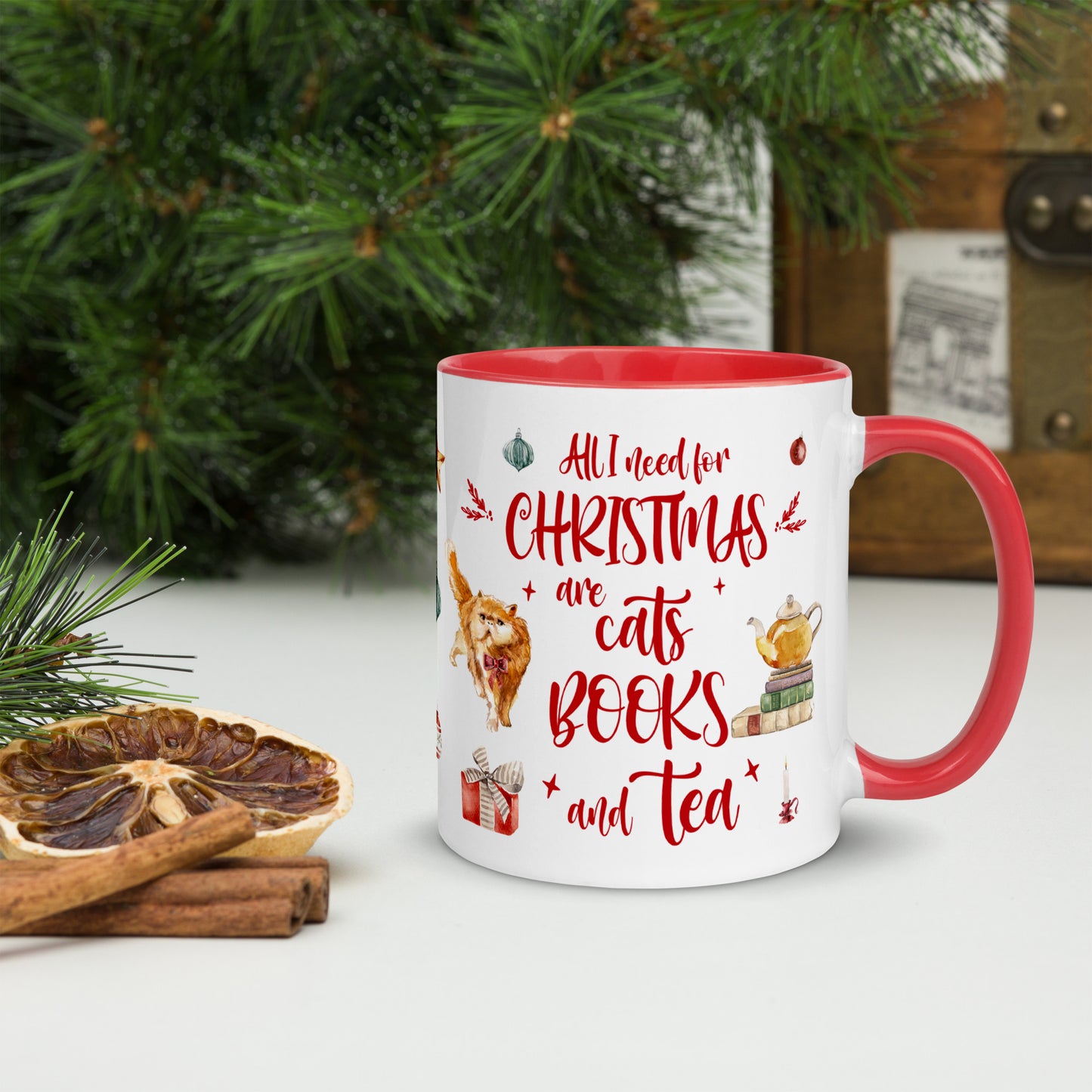 All I Need for Christmas are Cats Books and Tea: Cozy Winter Mug